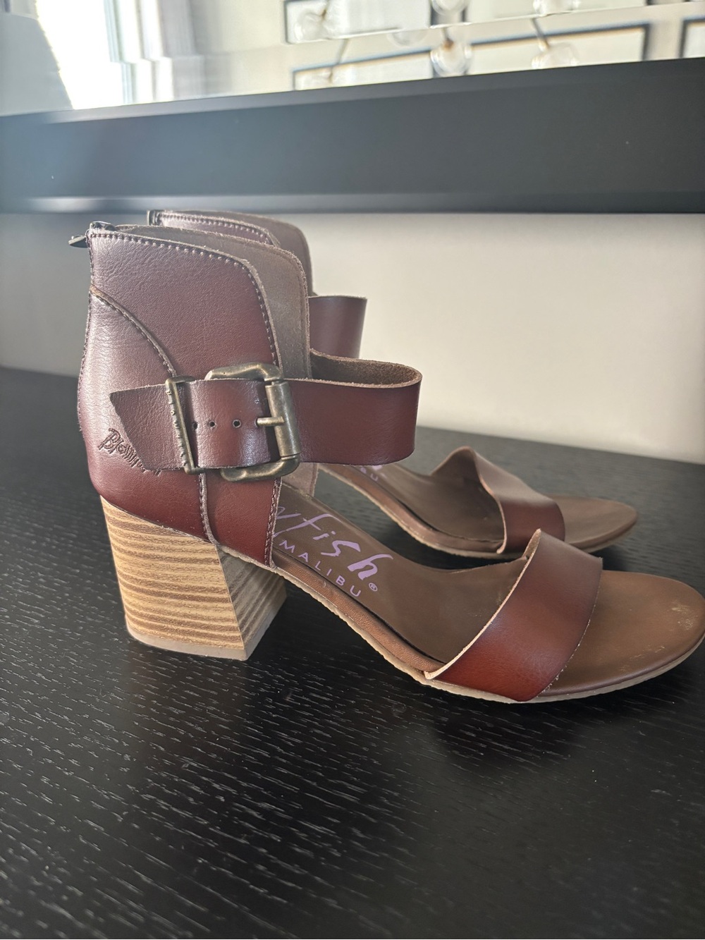 Brown Block Heel Sandal - Blowfish